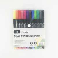 12 Color Free Sample Dual Tip Brush Watercolor Marker pen box set arteza